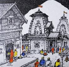 Untitled - 12, Painting by Natubhai Mistry, Acrylic on Canvas board, 12 x 12 inches