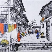 Untitled - 17, Painting by Natubhai Mistry, Acrylic on Canvas board, 12 x 12 inches