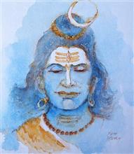 Untitled - 18, Painting by Natubhai Mistry, Watercolour on Paper, 9.5 x 8.5 inches