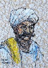 Untitled - 25, Painting by Natubhai Mistry, Acrylic on Pad Stick, 7 x 5 inches