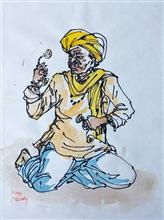 Untitled - 29, Painting by Natubhai Mistry, Watercolour on Paper, 11 x 8 inches