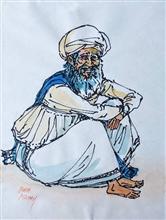 Untitled - 30, Painting by Natubhai Mistry, Watercolour on Paper, 11 x 8 inches