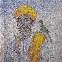 Untitled - 34, Painting by Natubhai Mistry, Acrylic on Paper, 12 x 12 inches