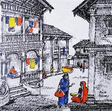 Untitled - 4, Painting by Natubhai Mistry, Acrylic on Canvas board, 12 x 12 inches