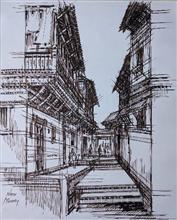 Untitled - 47, Painting by Natubhai Mistry, Ink on Paper, 14 x 11.5 inches