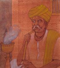 Untitled - 48, Painting by Natubhai Mistry, Watercolour on Paper, 11 x 10 inches