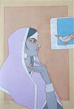 Untitled - 55, Painting by Natubhai Mistry, Acrylic on Canvas board, 14 x 10 inches