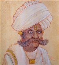 Untitled - 56, Painting by Natubhai Mistry, Watercolour on Paper, 11 x 10 inches