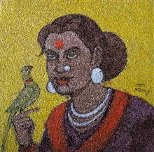 Untitled - 6, Painting by Natubhai Mistry, Acrylic on Paper, 12 x 12 inches