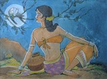 Untitled - 60, Painting by Natubhai Mistry, Watercolour on Paper, 10 x 13.5 inches