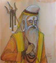 Untitled - 62, Painting by Natubhai Mistry, Watercolour on Paper, 11 x 10 inches