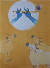 Untitled - 63, Painting by Natubhai Mistry, Watercolour on Paper, 14 x 10.5 inches