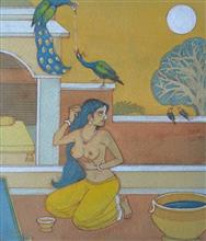 Untitled - 68, Painting by Natubhai Mistry, Watercolour on Paper, 10.5 x 9 inches