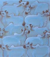 Untitled - 69, Painting by Natubhai Mistry, Watercolour on Paper, 10.5 x 9.5 inches