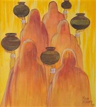 Untitled - 74, Painting by Natubhai Mistry, Watercolour on Paper, 10.5 x 9.5 inches