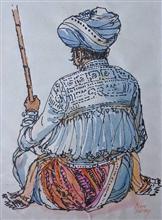 Untitled - 87, Painting by Natubhai Mistry, Watercolour on Paper, 11 x 8 inches