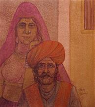 Untitled - 89, Painting by Natubhai Mistry, Watercolour on Paper, 11 x 10 inches