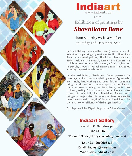 Exhibition of paintings by Shashikant Bane at Indiaart Gallery