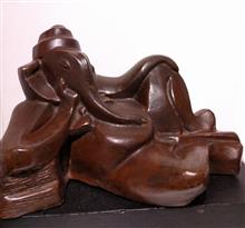 Relaxed Ganesha, Sculpture by Chandan Roy