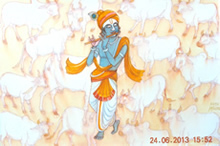 Krishna, painting by Natu Mistry