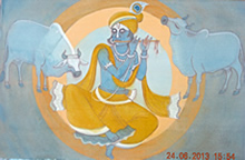Krishna, painting by Natu Mistry