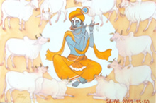 Krishna, painting by Natu Mistry 