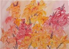 Canna, Painting by Manju Srivatsa, Watercolour on Paper, 22 x 30 inches