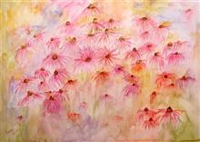 Echinacea, Painting by Manju Srivatsa, Watercolour on Paper, 22 x 30 inches