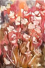 Forest Fire, Painting by Manju Srivatsa, Watercolour on Paper, 22 x 15 inches