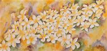 Frangipani - 3, Painting by Manju Srivatsa, Watercolour on Paper, 18 x 36   inches