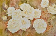 Golden Roses, Painting by Manju Srivatsa, Watercolour on Paper, 15 x 22   inches