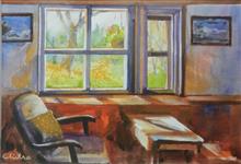 At Somerset Lodge Mukteshwar - 5, painting by Chitra Vaidya, Ink & Watercolour on Paper, 6.5 x 9.5 inches, Mount - 9.5 x 12inches