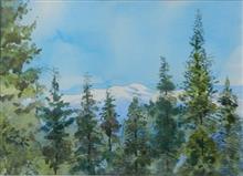 Kumaon Landscape - 5, Painting by Chitra Vaidya, Watercolour on Paper, 8 x 11 inches