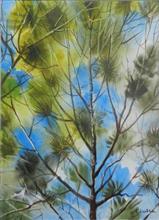 Kumaon Landscape - 1, Painting by Chitra Vaidya, Watercolour on Paper, 14 x 10 inches