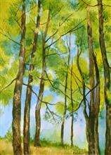 Kumaon Landscape - 8, Painting by Chitra Vaidya, Watercolour on Paper, 14 x 10 inches