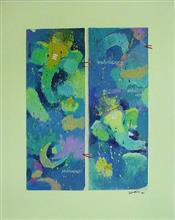 Ganesha - VIII, painting by Anwar Husain, Acrylic on Canvas, 20 x 16 inches 