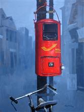Mumbai Series I, painting by Anwar Husain, Oil on Canvas Board, 48 x 36 inches 