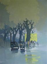 Painting 6, painting by Anwar Husain, Acrylic on Canvas, 48 x 36 inches 