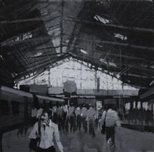 Mumbai Diary - 32, painting by Anwar Husain, Acrylic on Canvas, 8 x 8 inches inches