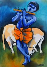In Disguise, painting by Milon Mukherjee, Oil  on Canvas, 36 x 26 inches