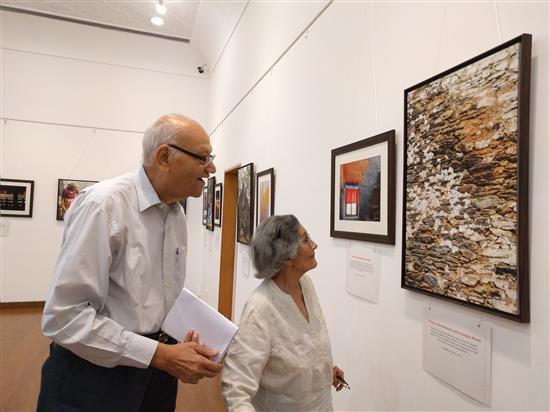 Mrs. and Mr. Julio Ribeiro at Milind Sathe's solo photography show at Nehru Centre, Worli, Mumbai (August 2016)