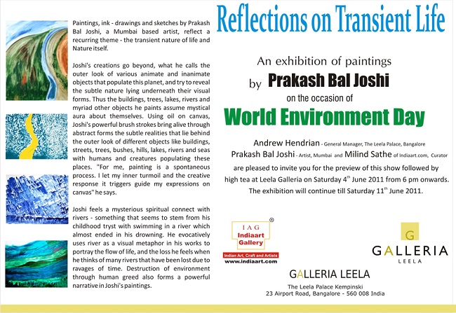 Reflections on Transient Life Exhibition of Paintings at Leela Galleria, Bangalore