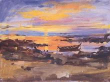 The Painted Sky, Painting by John Fernandes, Oil on Canvas, 8 x 10.5 inches