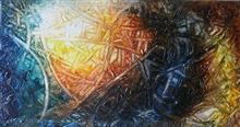 Nadir, Painting by Anuj Malhotra, Mixed medium on canvas, 18 x 34 inches