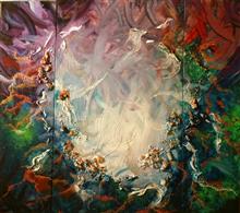 Renaissance (3 Panels), Painting by Anuj Malhotra, Mixed medium on canvas, 30 x 38  inches