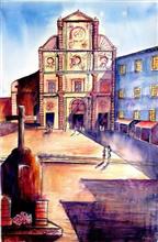 The Forgotten Postcards - V, Painting by Ivan Gomes, Watercolour on Paper(Winsor and  Newton, Archival Acid Free paper), 22 x 15 inches 