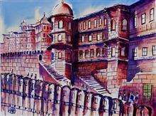 The Forgotten Postcards - XI, Painting by Ivan Gomes, Watercolour on Paper(Winsor and  Newton, Archival Acid Free paper), 11 x 15inches 