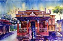 The Forgotten Postcards - XIV, Painting by Ivan Gomes, Watercolour on Paper(Winsor and  Newton, Archival Acid Free paper), 15 x 22 inches 