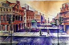 The Forgotten Postcards - XV, Painting by Ivan Gomes, Watercolour on Paper(Winsor and  Newton, Archival Acid Free paper), 15 x 22 inches 