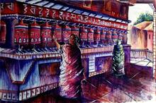 The Forgotten Postcards - XVI, Painting by Ivan Gomes, Watercolour on Paper(Winsor and  Newton, Archival Acid Free paper), 15 x 22  inches 